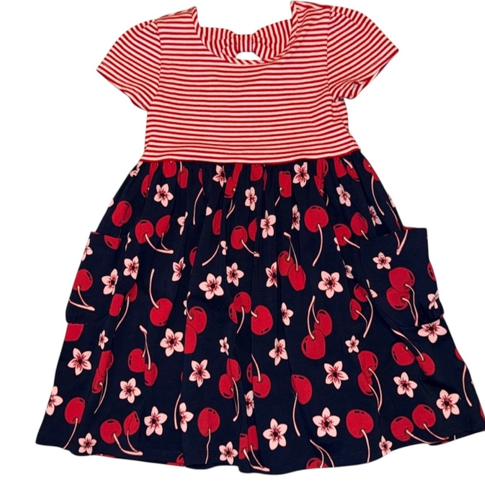 NWT 2-Piece Flapdoodles Cherry Blossom Kids Dress & Red Shorts  | Size 5